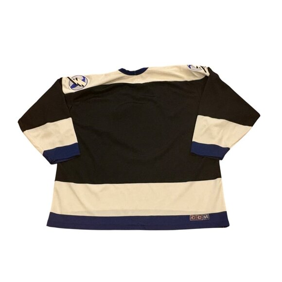 Vintage 90's CCM Maska Tampa Bay Lightning Stitched NHL Hockey Jersey Black 2XL - Picture 2 of 6